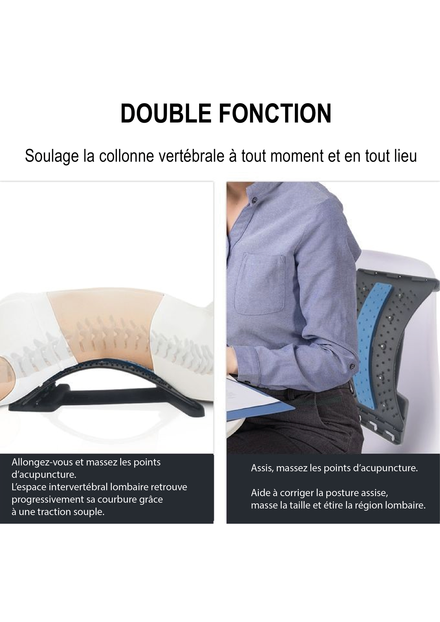 CIVIERE DORSALE POUR SOULAGER LES DOULEURS LOMBAIRES