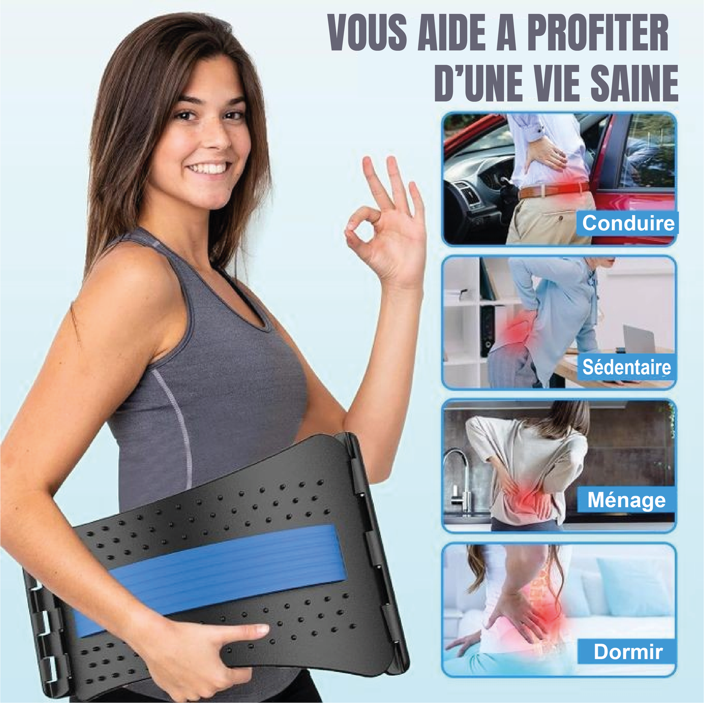 CIVIERE DORSALE POUR SOULAGER LES DOULEURS LOMBAIRES